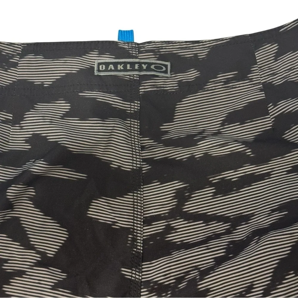 Oakley Black and Gray Patterned Board Shorts